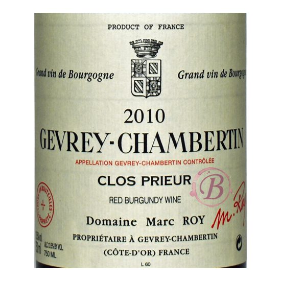 Marc Roy Gevrey-Chambertin  Clos Prieur